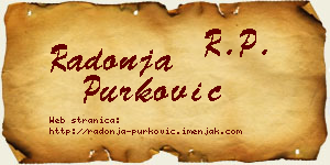 Radonja Purković vizit kartica